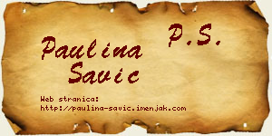 Paulina Savić vizit kartica